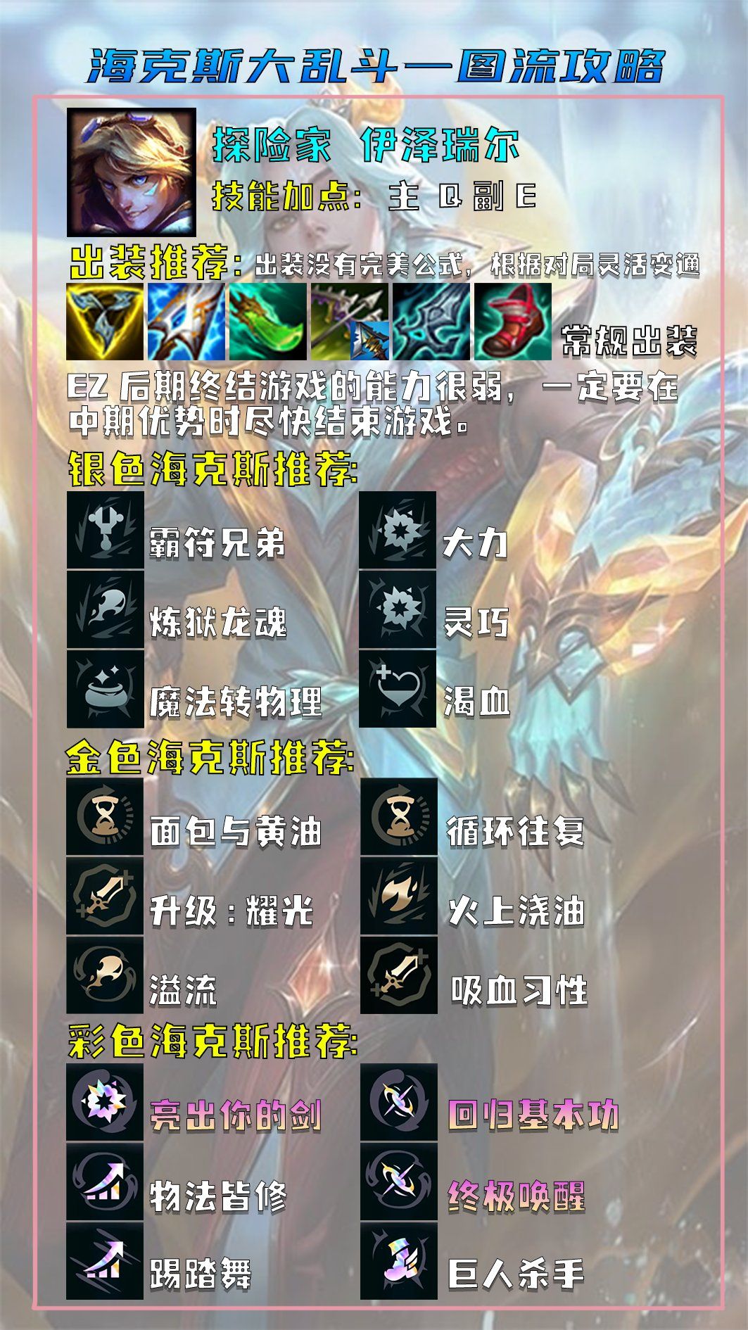 海克斯大乱斗EZ推荐符文出装攻略