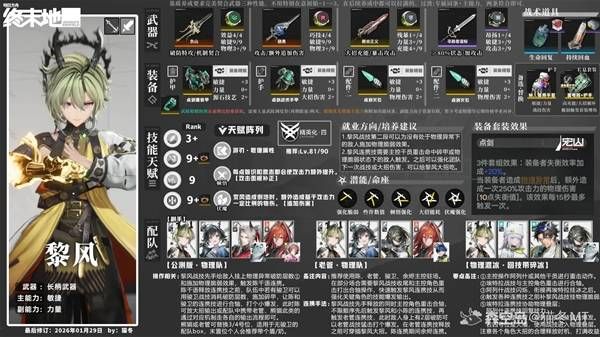 《明日方舟终末地》黎风配队装备推荐