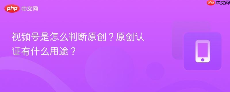 视频号是怎么判断原创?原创认证有什么用途?
